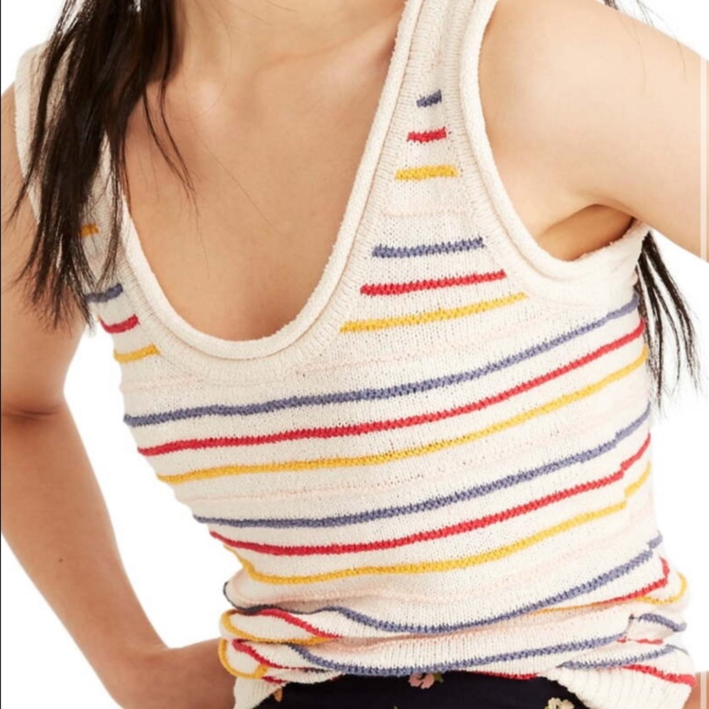 Madewell Scoop Sweater Tank in Allgood Stripe